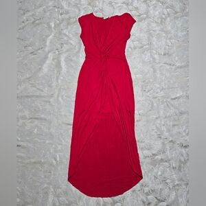 Rolla Coster Red Maxi Twist Dress Small Front Slit Christmas Classy Sexy Party